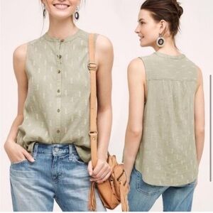 Anthropologie Vanessa Virginia Antalya Buttondown Tank size 2